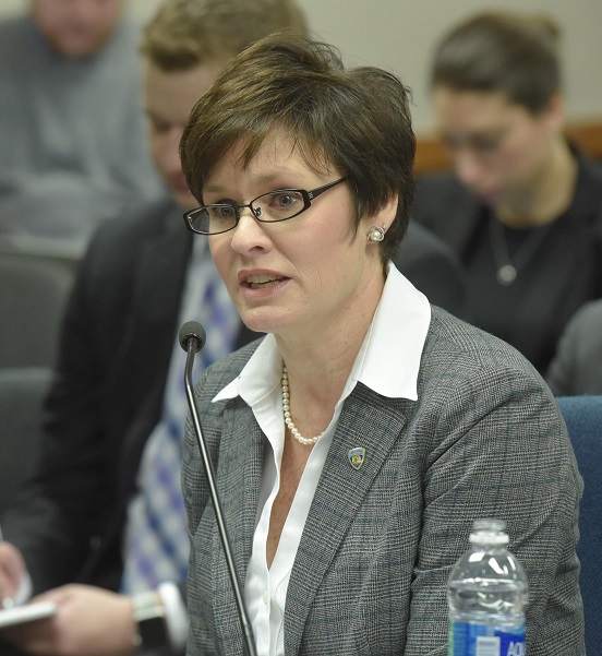 Missouri's Department of Corrections Director-designee Ann Precythe talks to the House Subcommittee on Corrections Workforce Environment and Conduct. (photo; Tim Bommel, Missouri House Communications)